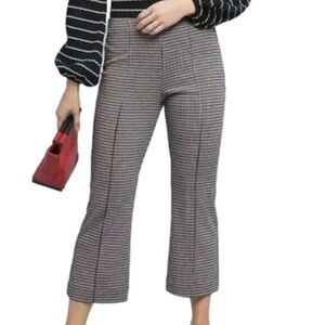 Cartonnier by Anthropologie Houndstooth Elastic Waist Kick Flare Crop Pa…